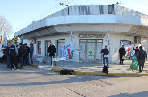 Manifestación sindical en la oficina de Cospyv