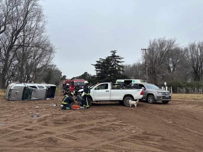 Dos camionetas colisionaron en zona rural