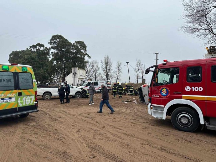 Dos camionetas colisionaron en zona rural