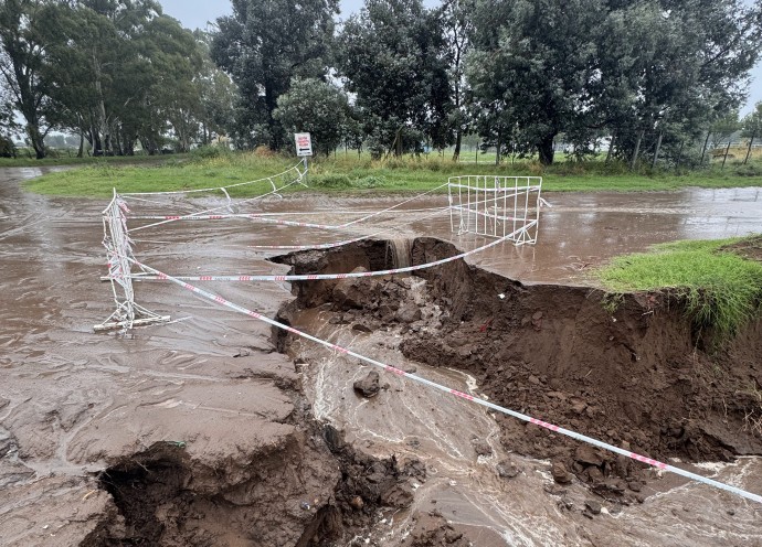 Restricción al tránsito por obras de desagüe pluvial