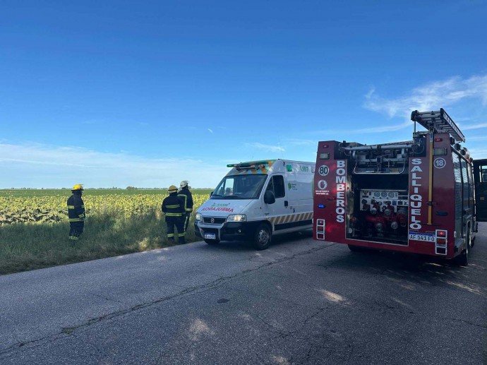 Volcó un automóvil que circulaba por Ruta 85